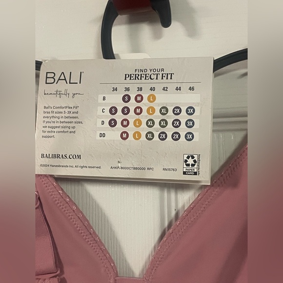 Bali Wireless Rose Tea Pink Seamless Comfort Stretch Bra Size Small NWT! - Picture 9 of 10